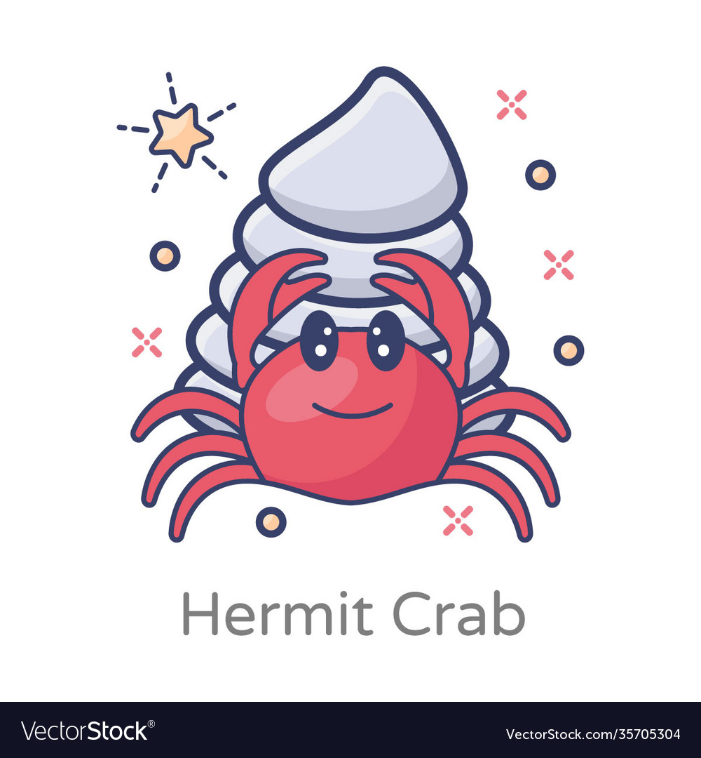 Hermit crab Royalty Free Vector Image - VectorStock