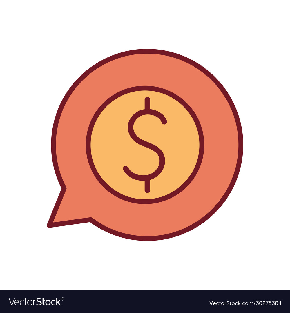 Isolated dollar bubble line and fill style icon