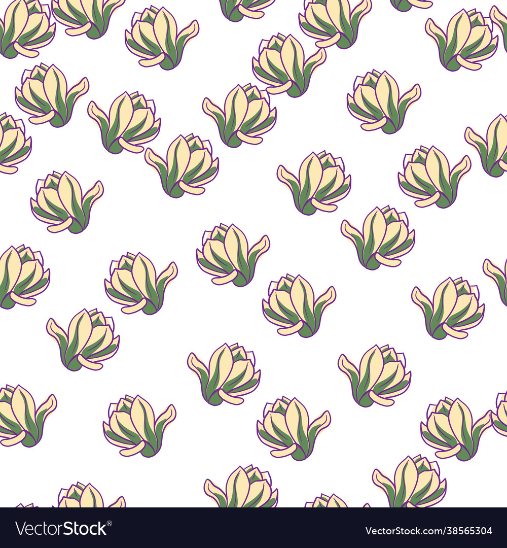 Isolated seamless pattern with random magnolia vector image Isolated seamless pattern with random magnolia