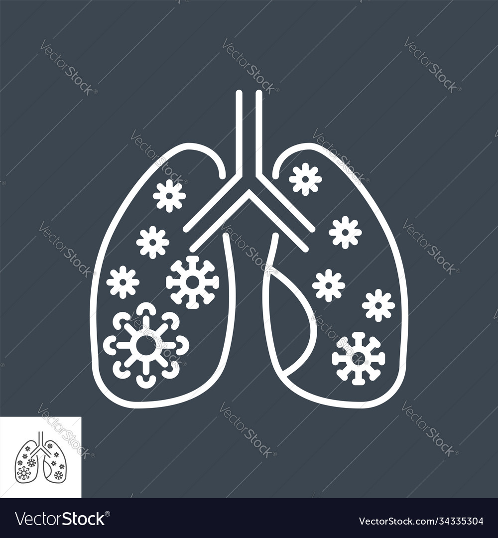 Lungeninfektion verwandte Dünne Linie I vector image Lungeninfektion verwandte Dünne Linie I