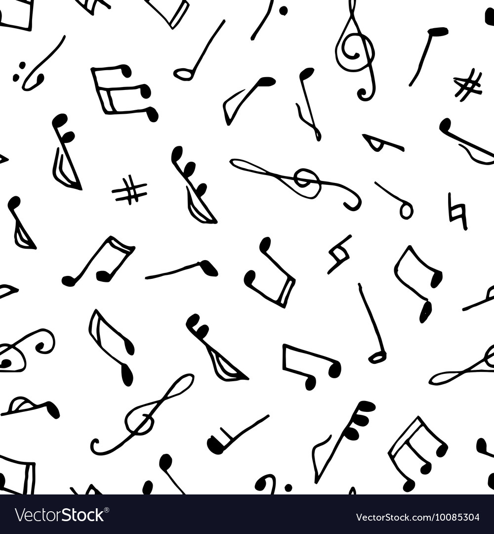 Monochrome seamless music pattern