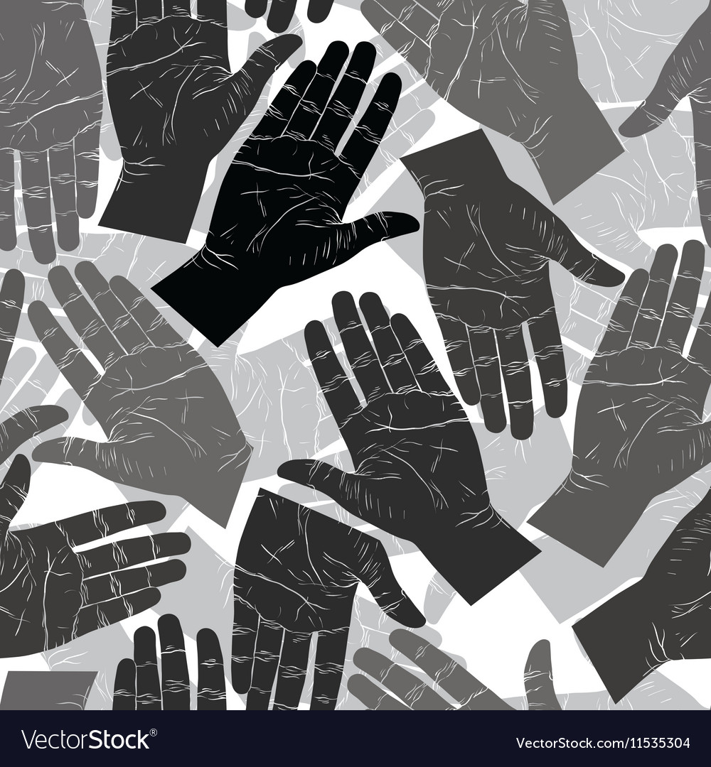 Open hands searching each other to shake seamless