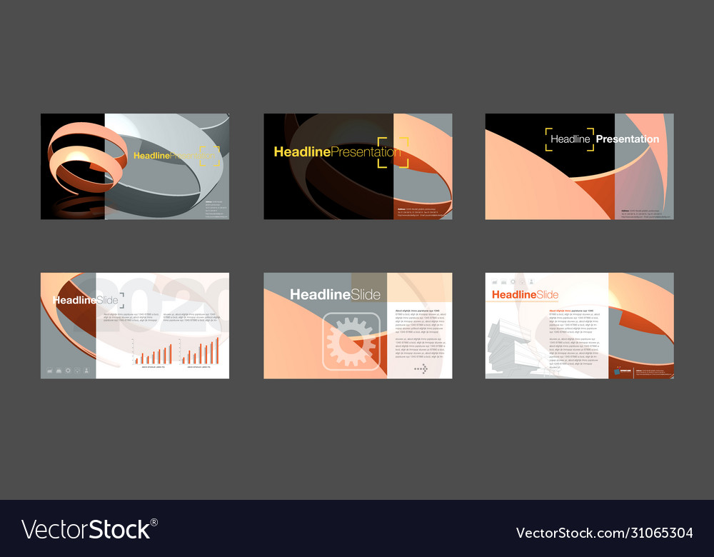 Orange and gray abstract image elements vector image Orange and gray abstract image elements