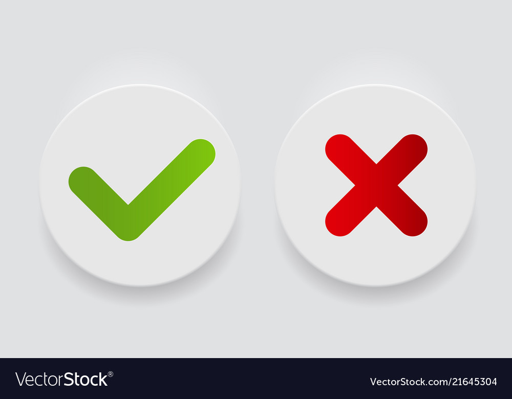 Red and Green Checkmark Buttons