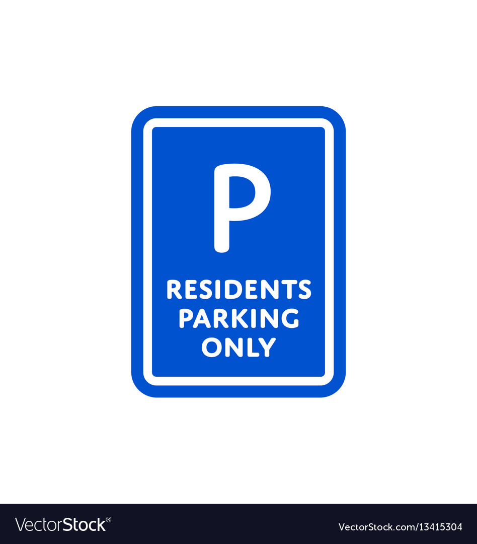 Residents parking only roadsigns isolated