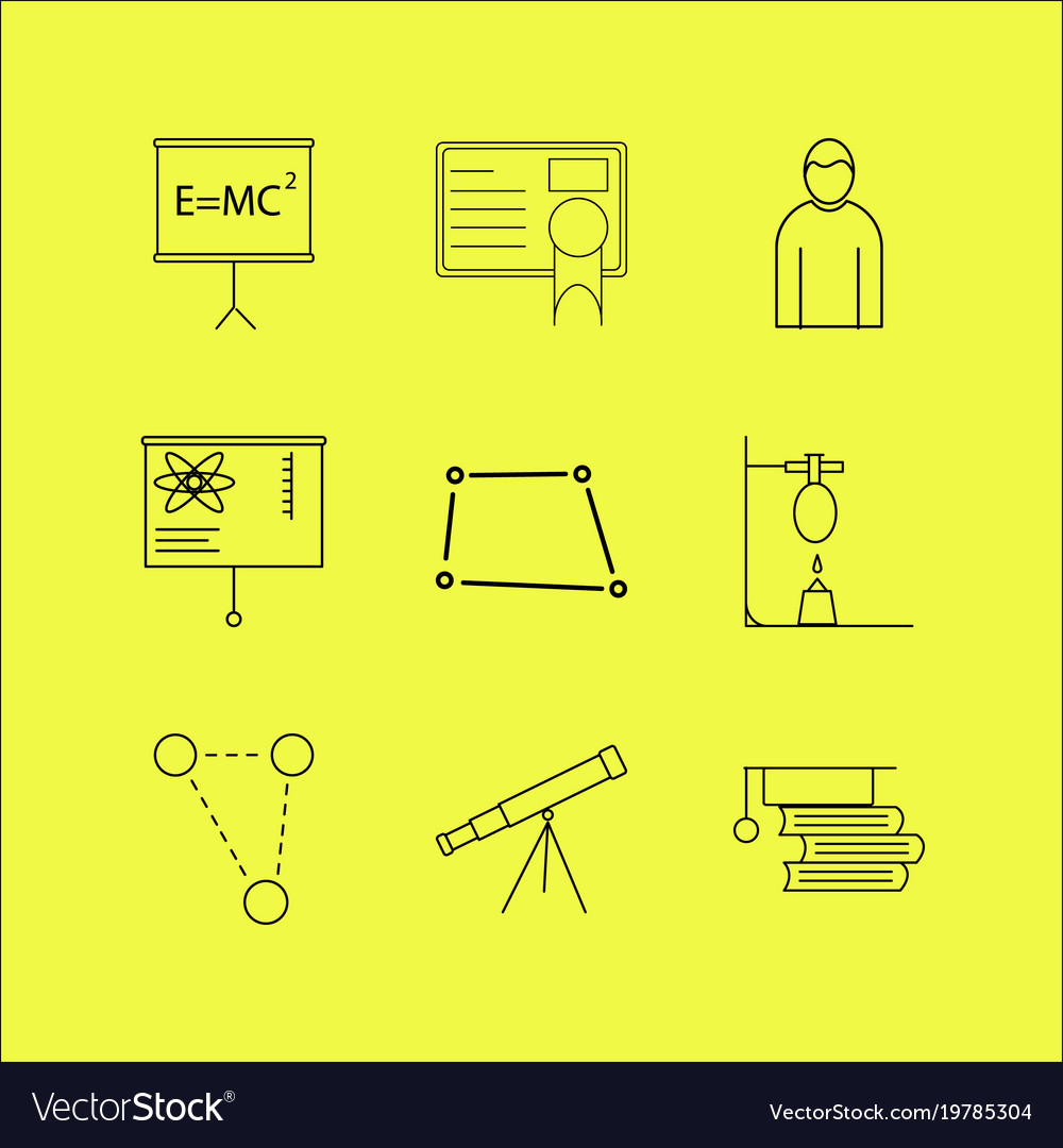 Science linear icon set simple outline icons