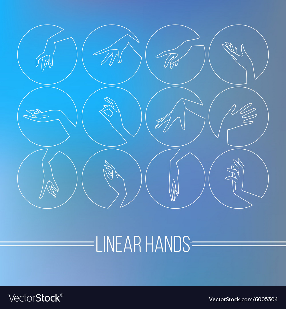 Set of icons linear mapping graceful