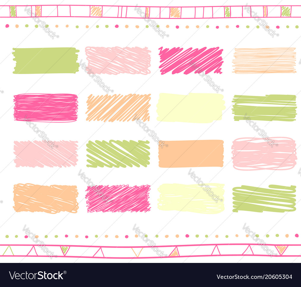 Set of scribble elements vector image Set of scribble elements