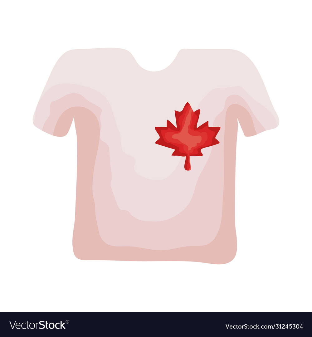 Shirt with maple leaf canadian flat style