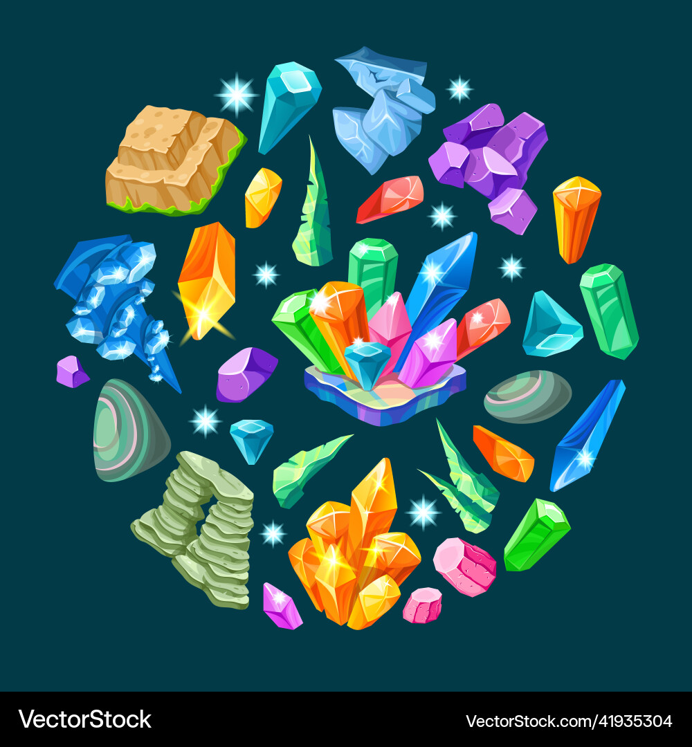 Stones Decoration Isometric Set Royalty Free Vector Image