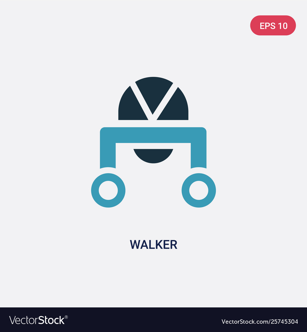 Two color walker icon from kid and baby concept