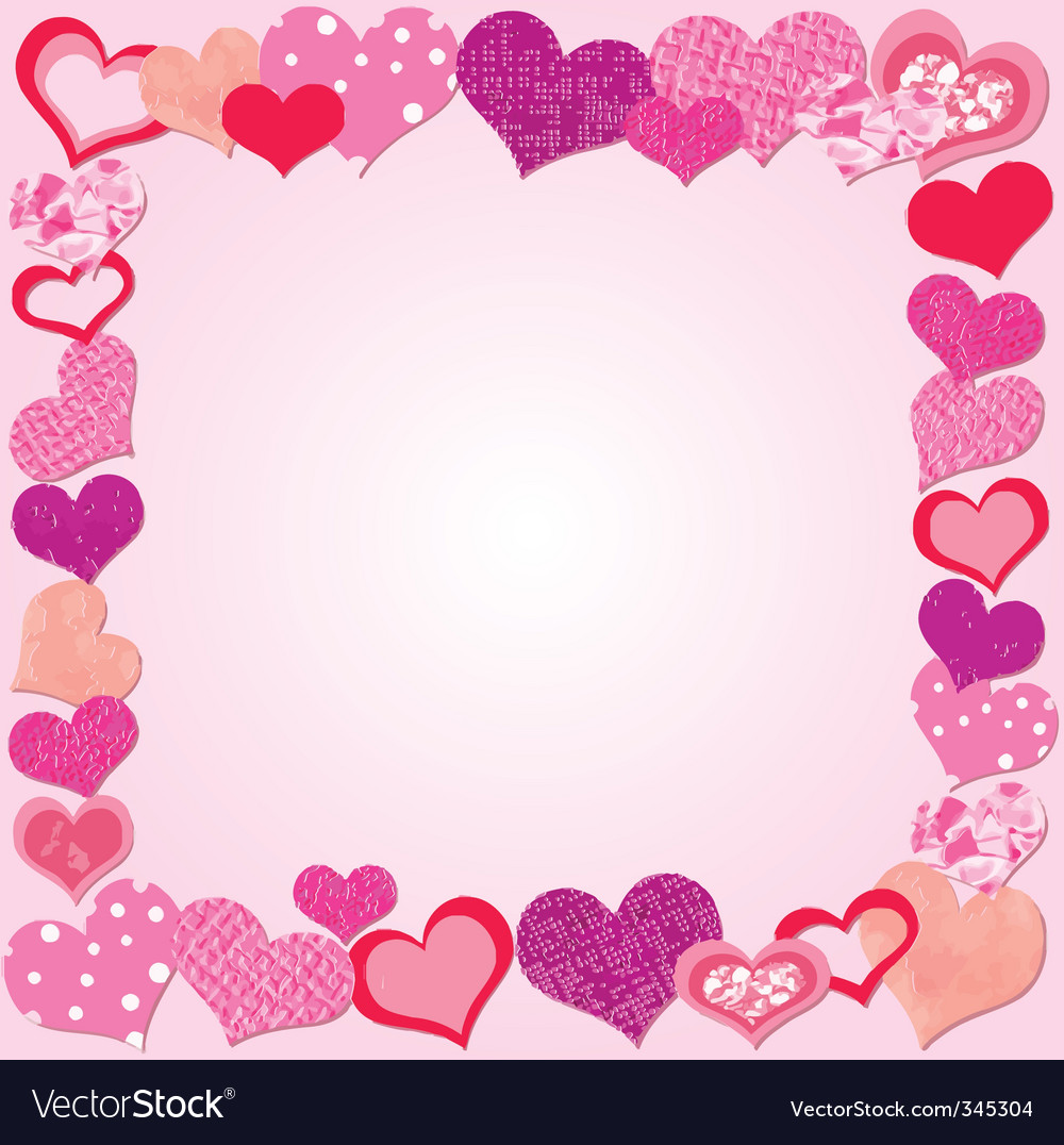 Valentine day pink frame