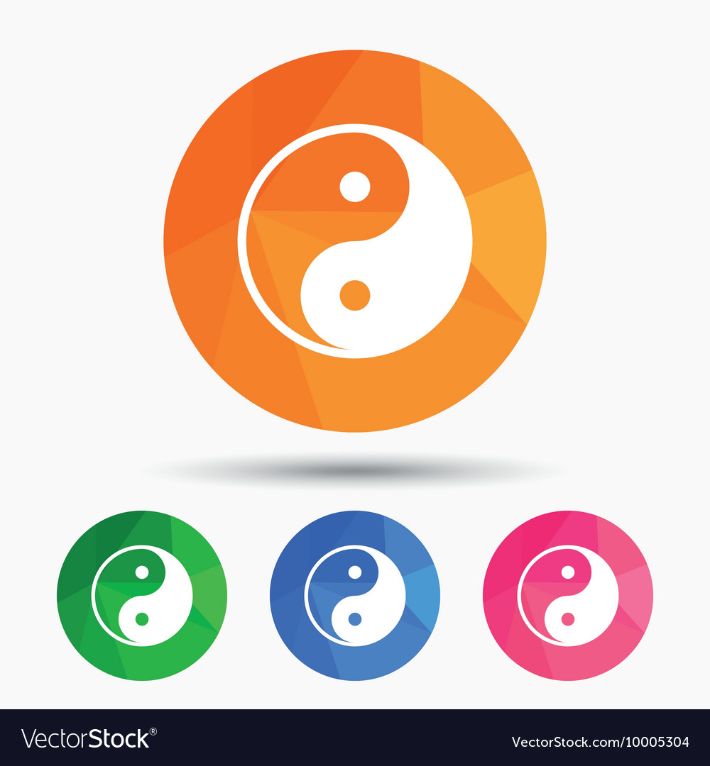 Ying yang sign icon harmony and balance symbol