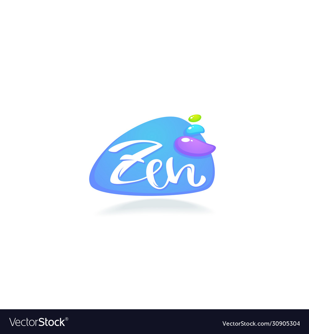 Zen And Meditation Logo With Lettering Royalty Free Vector