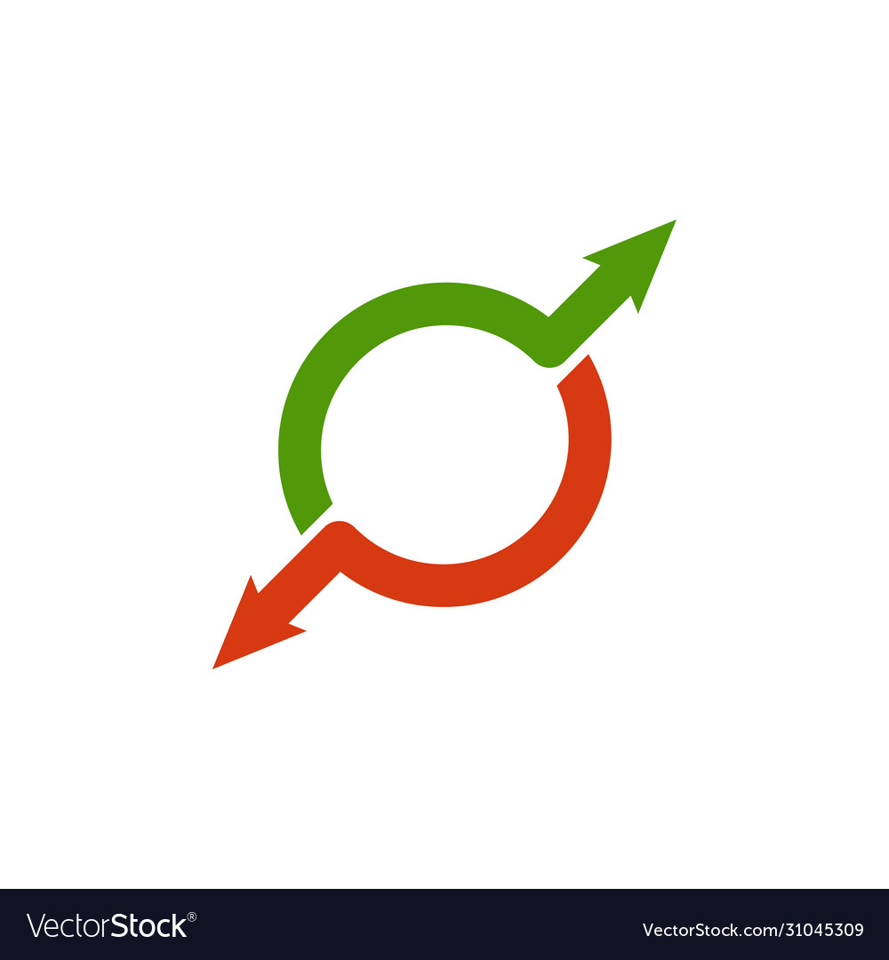 Arrows in a circle graph arrow icon symbol flat vector image Arrows in a circle graph arrow icon symbol flat