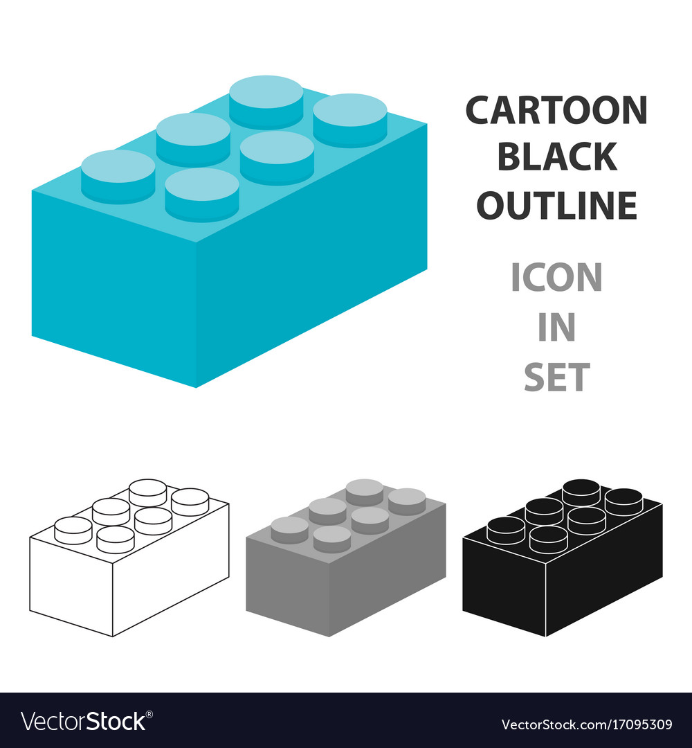 Building block cartoon icon for web