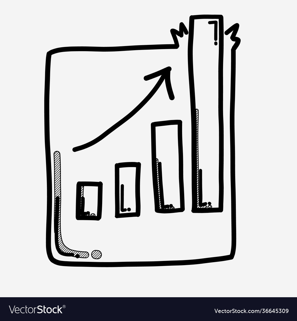 Document arrow graph up icon drawing sketch hand