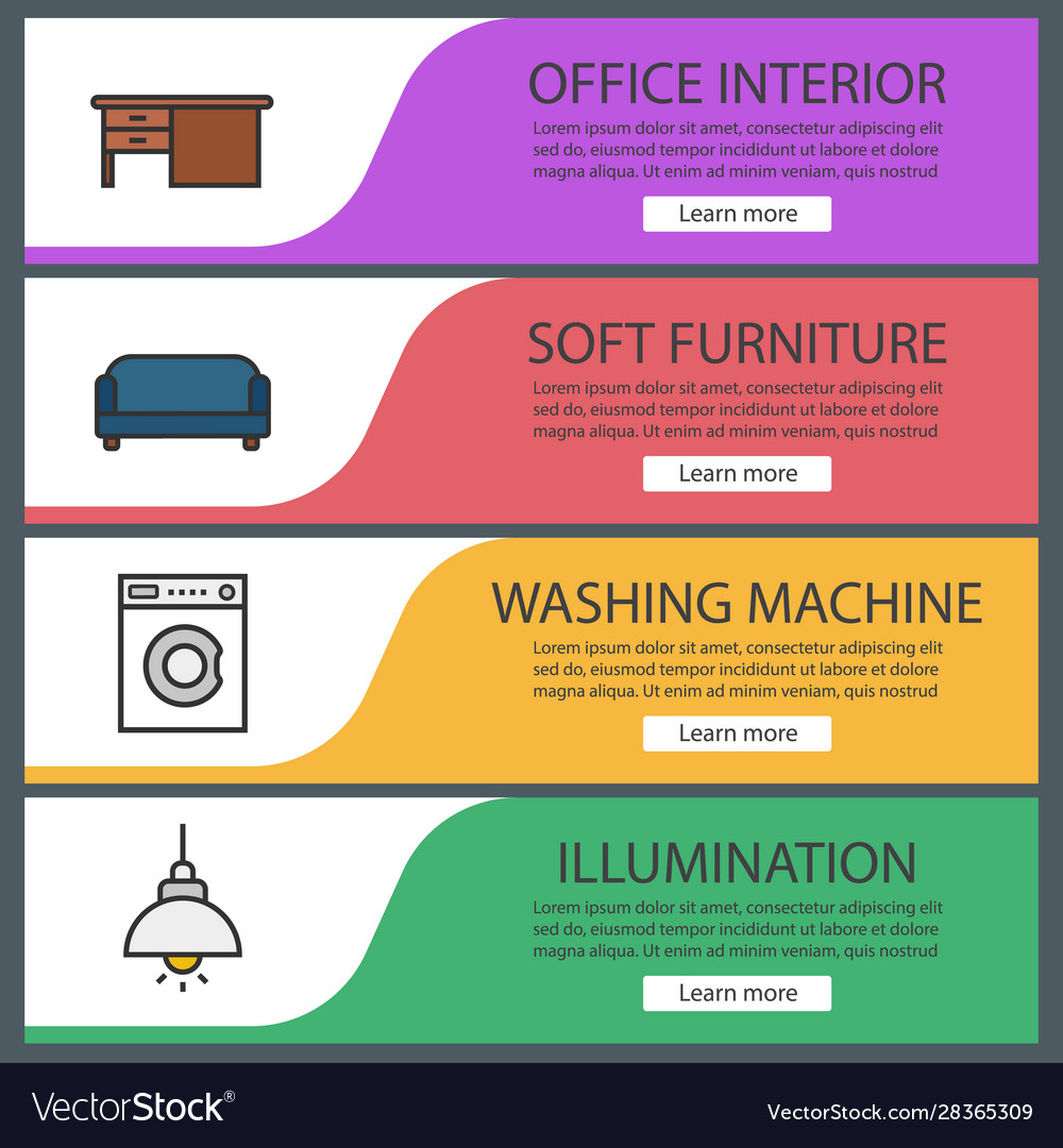 Furniture Banner Templates Set Royalty Free Vector Image