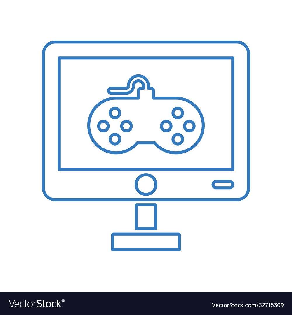 Game developing line icon outline