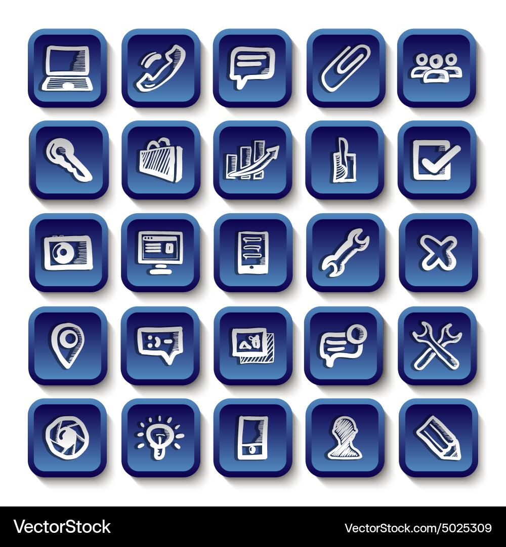 Icons sketches for the site Royalty Free Vector Image