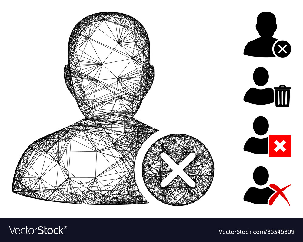 Linear user erase mesh vector image Linear user erase mesh