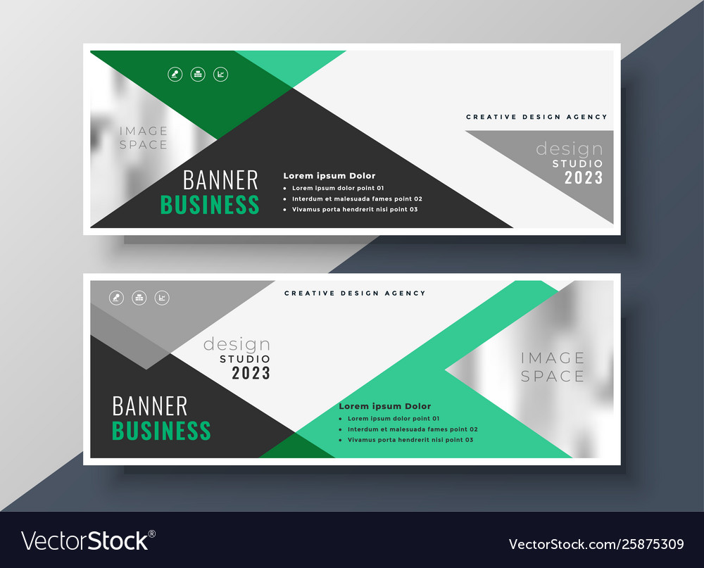 Modern green presentation abstract business banner