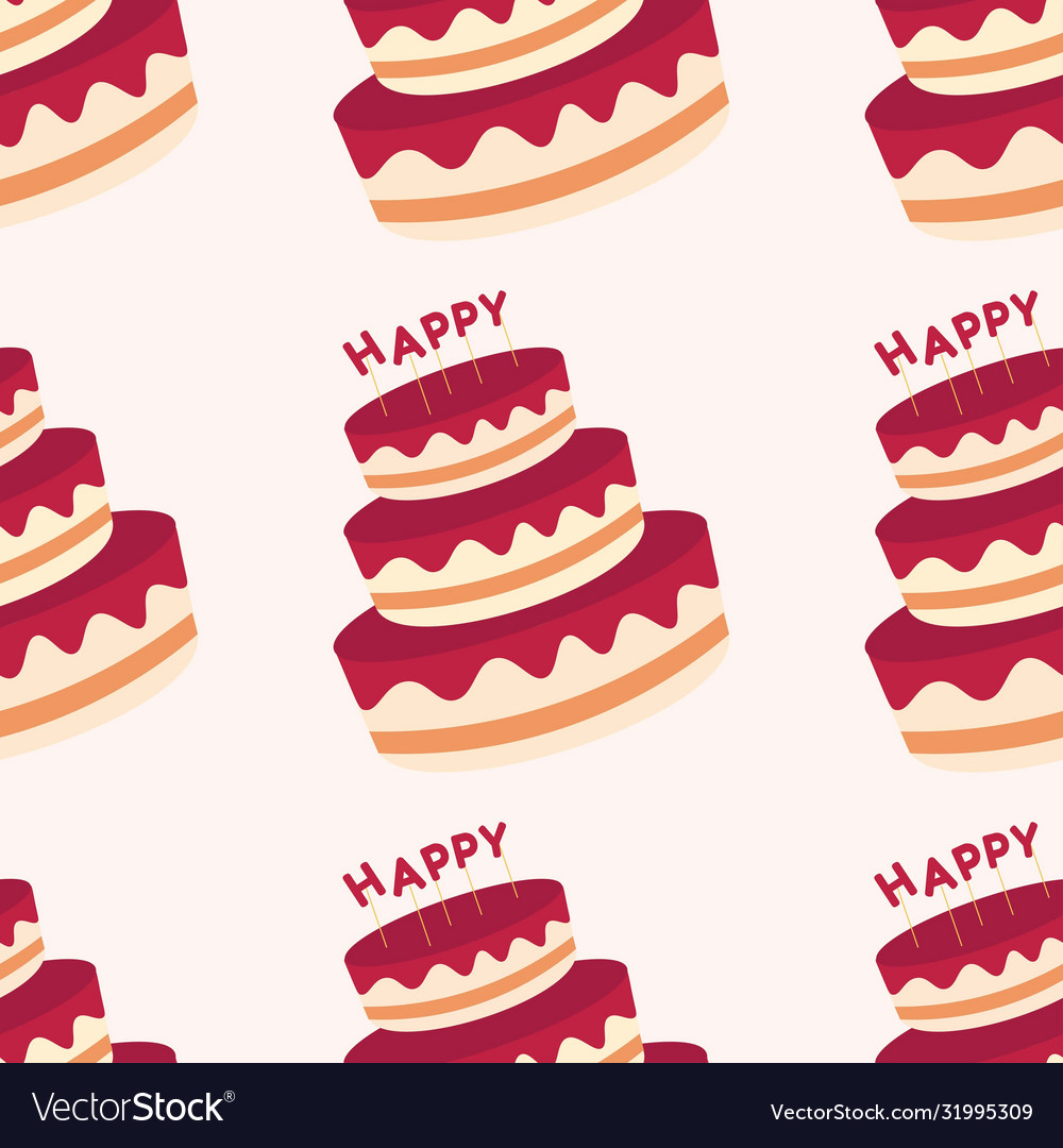 Seamless pattern background with cake template vector image Seamless pattern background with cake template