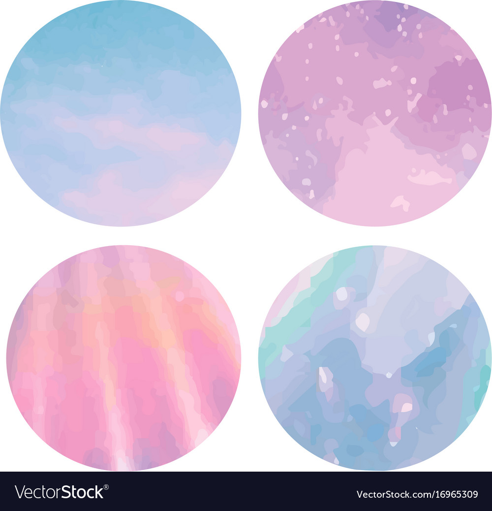 Set of four isolated shiny texture circles