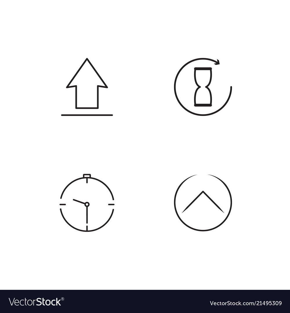 Time linear icons set simple outline