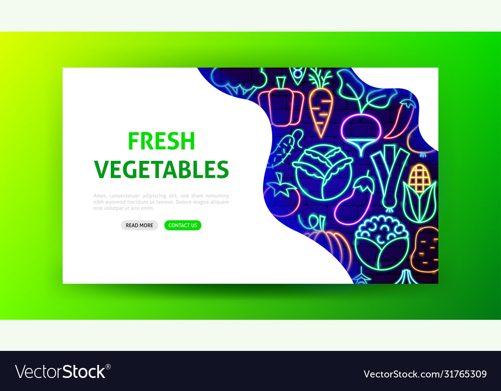 Vegetable Neon Landingpage