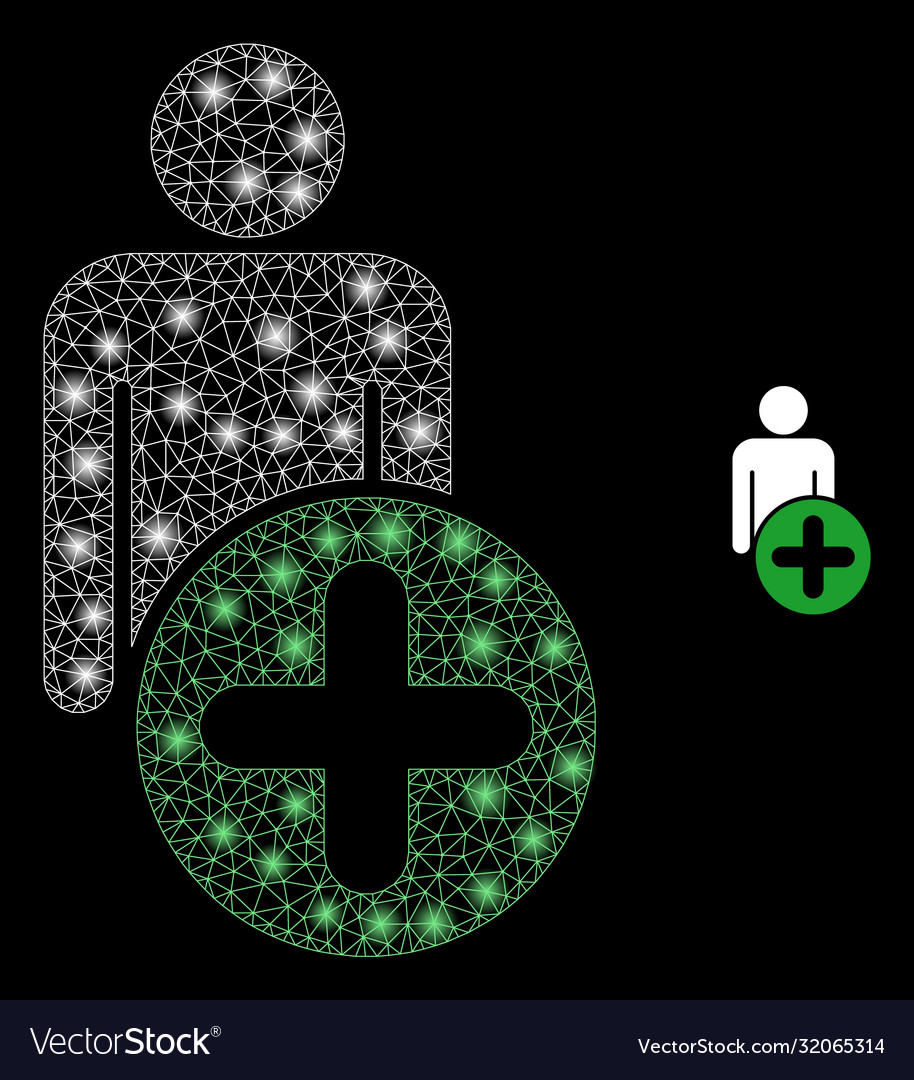 Add man figure - bright web mesh with glare spots vector image Add man figure - bright web mesh with glare spots