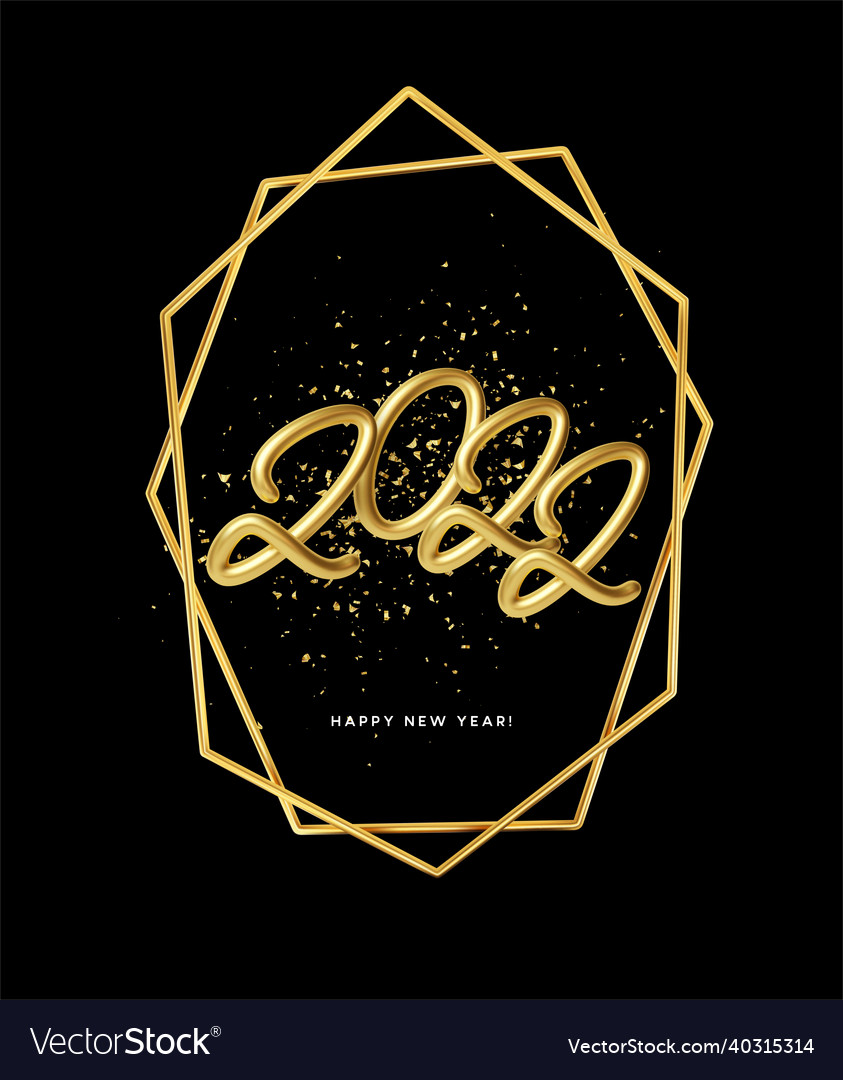 Calendar Header 2022 Realistic Metallic Gold Vector Image Calendar Header 2022 Realistic Metallic Gold Vector Image