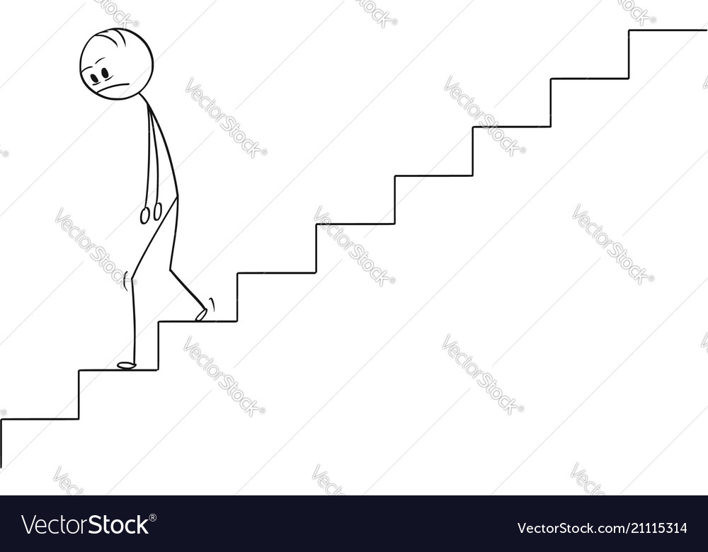 Cartoon sad and depressed man or businessman Vector Image