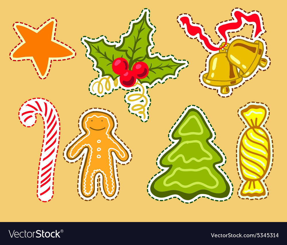 Christmas labels stikers Royalty Free Vector Image