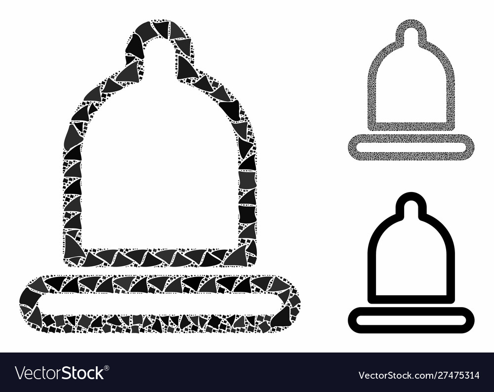 Condom composition icon bumpy elements vector image Condom composition icon bumpy elements