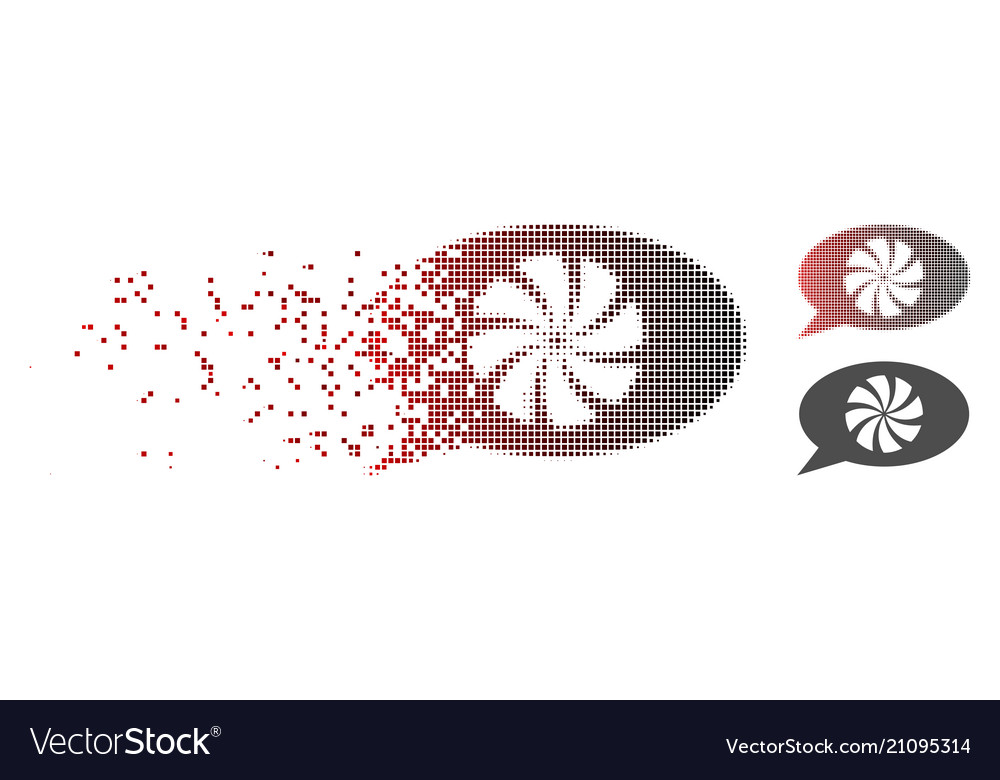 Destructed pixel halftone refresh message icon vector image Destructed pixel halftone refresh message icon