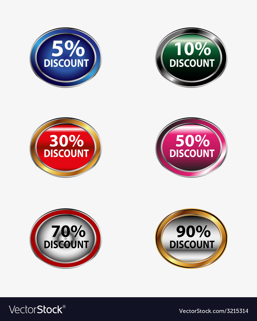 Discount sign button set