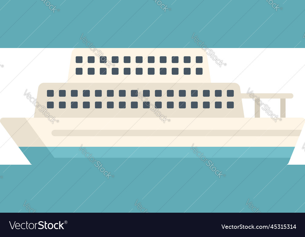 Ferry boat dock icon flat water sea Royalty Free Vector