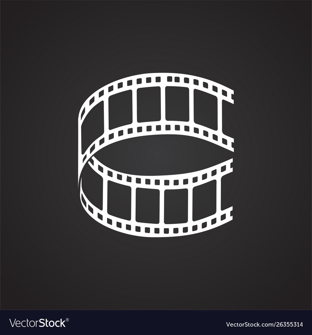 Film strip related icon on background for graphic