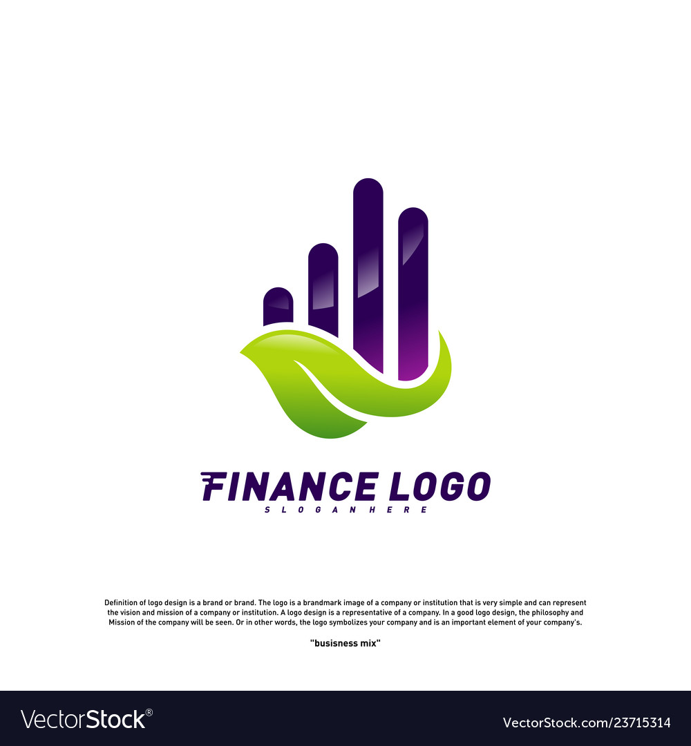 Finanzen mit Blatt Logo Design Konzept grün vector image Finanzen mit Blatt Logo Design Konzept grün