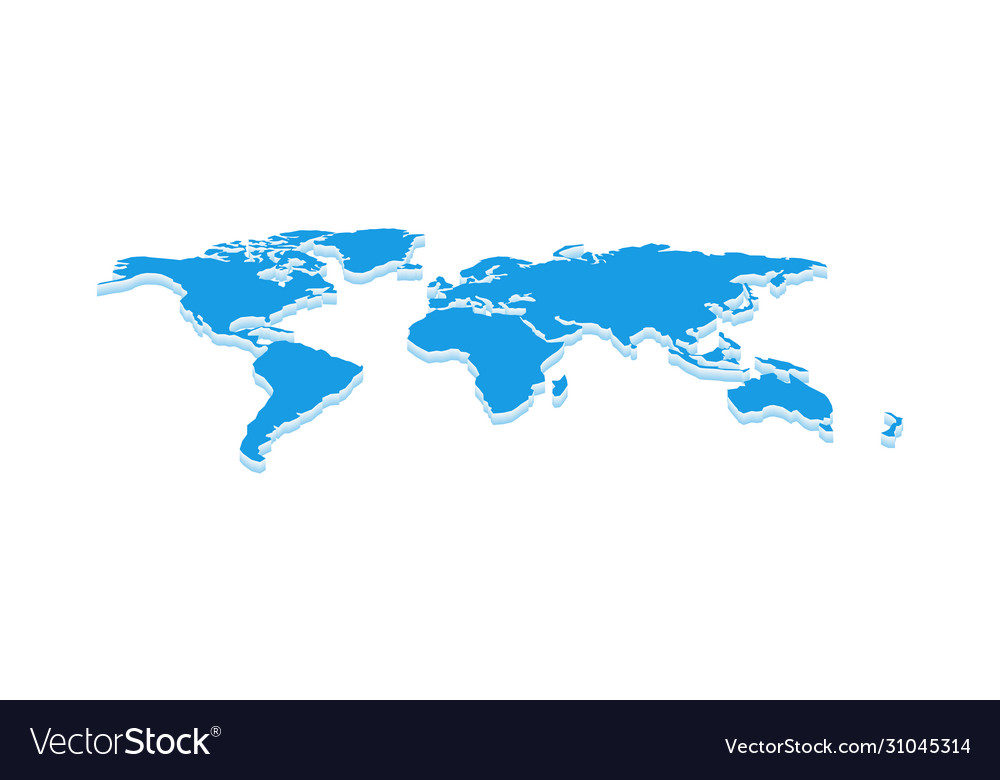 Flat simple template earth map isometric world Vector Image