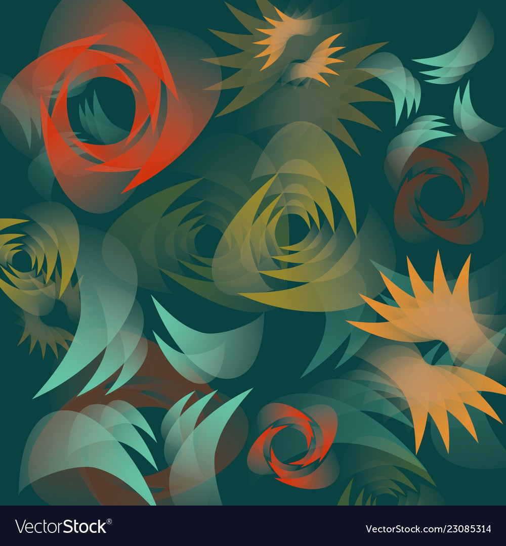 Floral pattern with abstract shapes