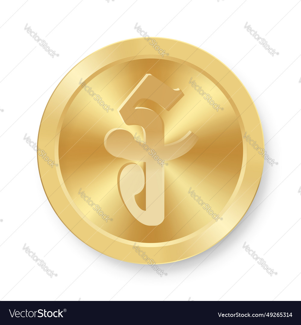 Gold coin of riel concept internet web currency