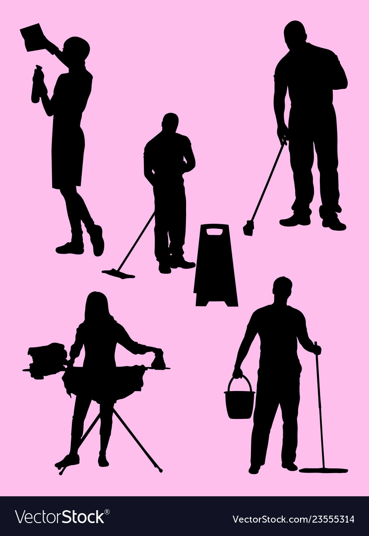 Housework silhouette vector image Housework silhouette