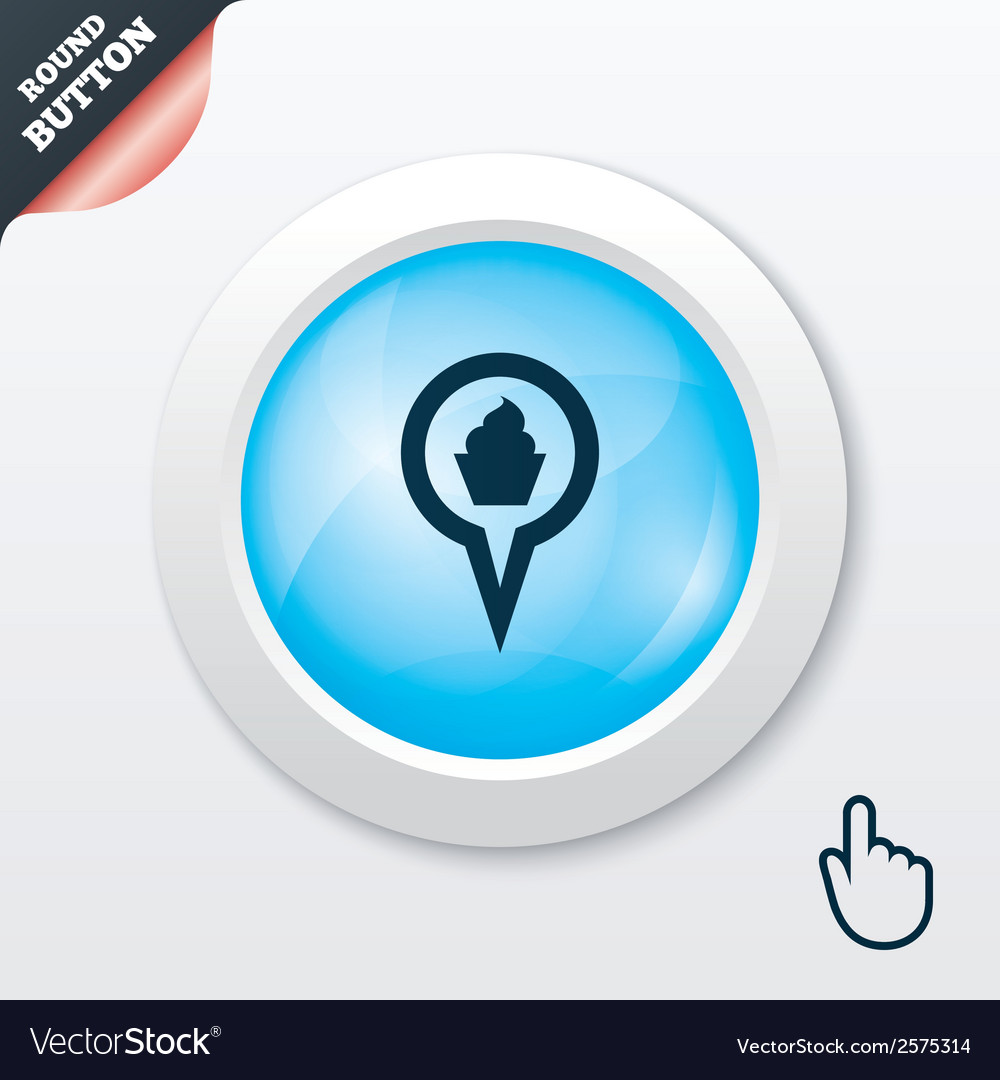 Map pointer food sign icon marker symbol