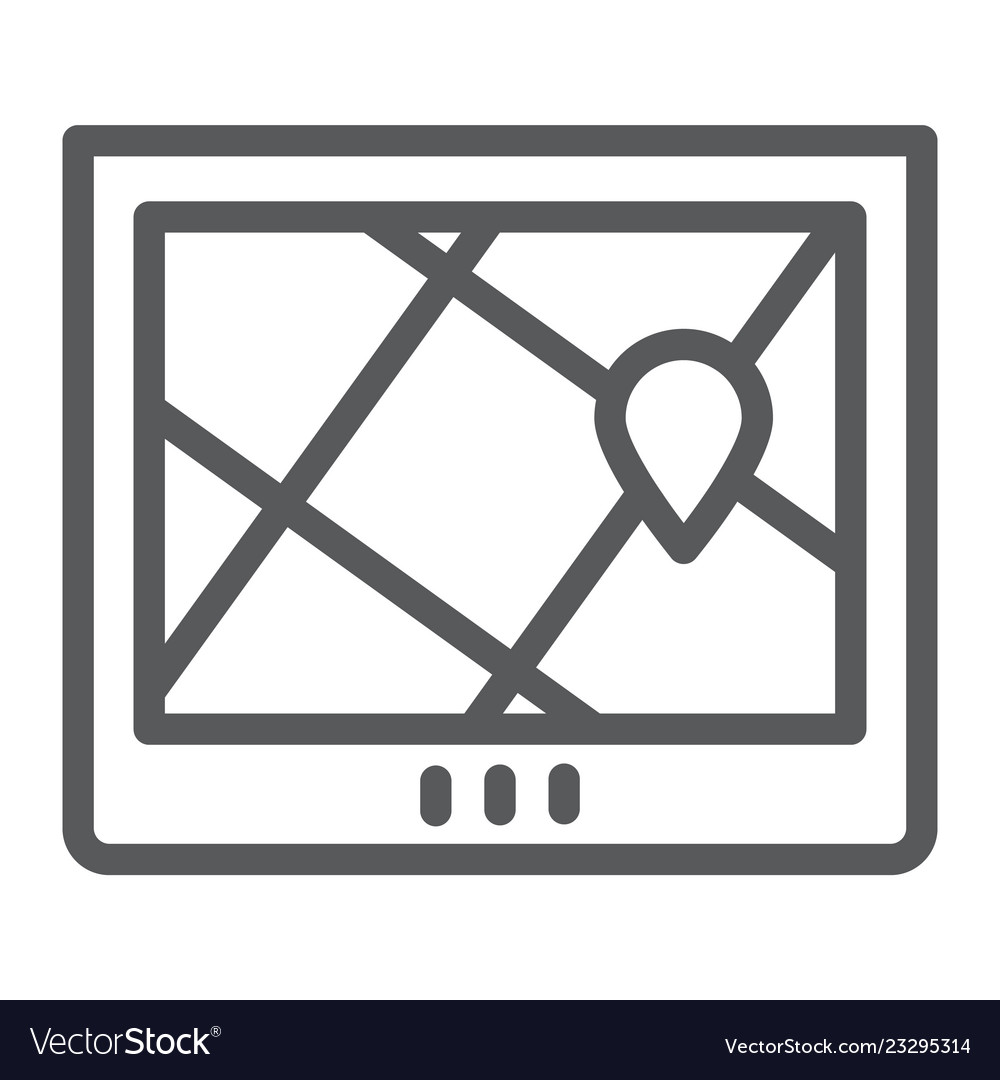 Navigation line icon location and map gps sign vector image Navigation line icon location and map gps sign