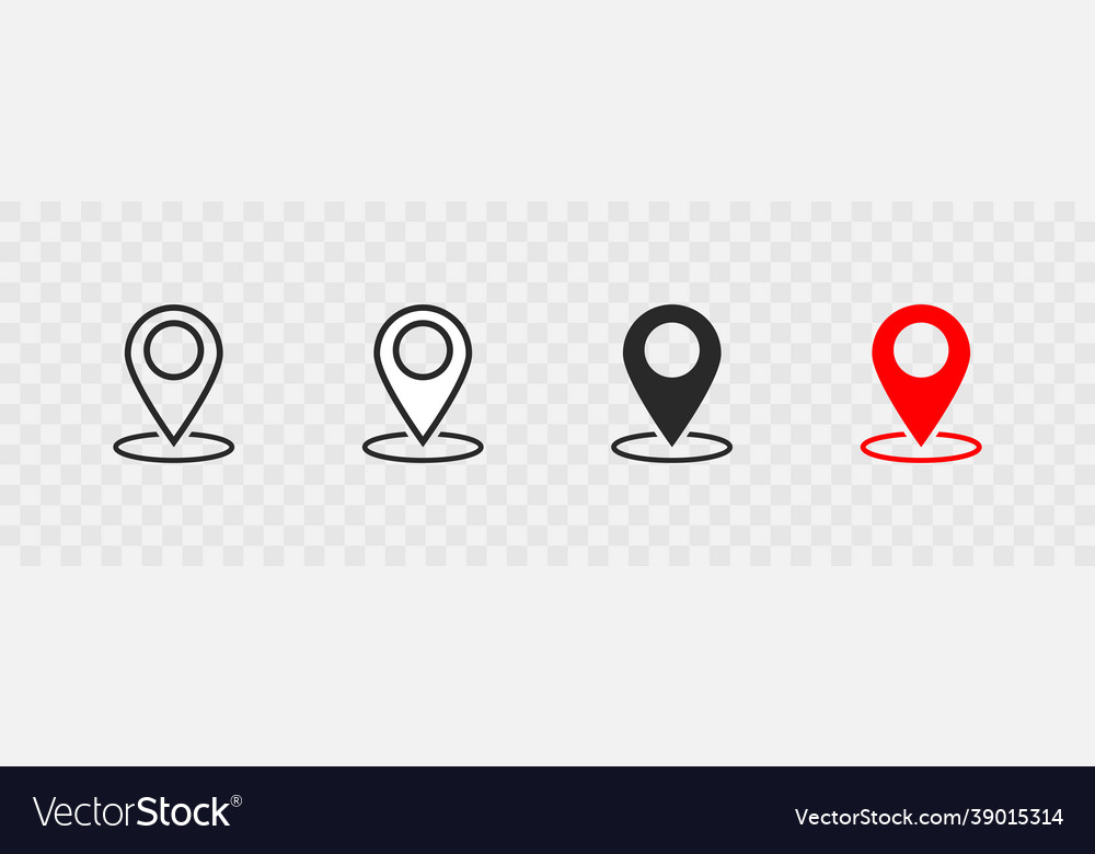 Pointer location set icon on transparent vector image Pointer location set icon on transparent