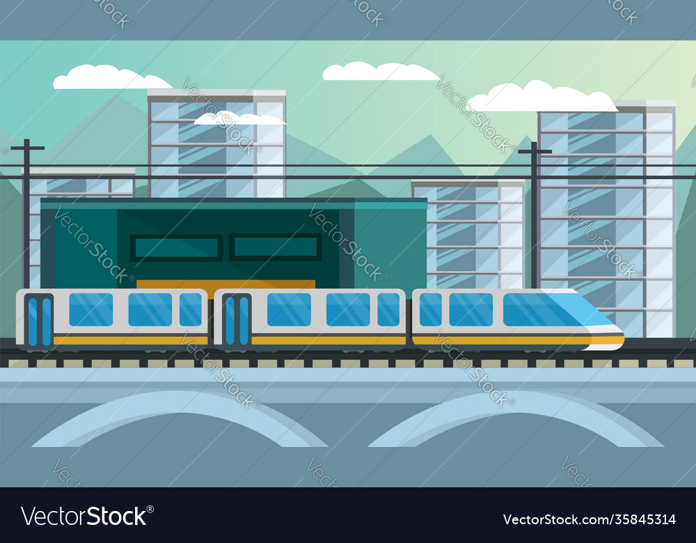 Railway transport orthogonal Royalty Free Vector Image