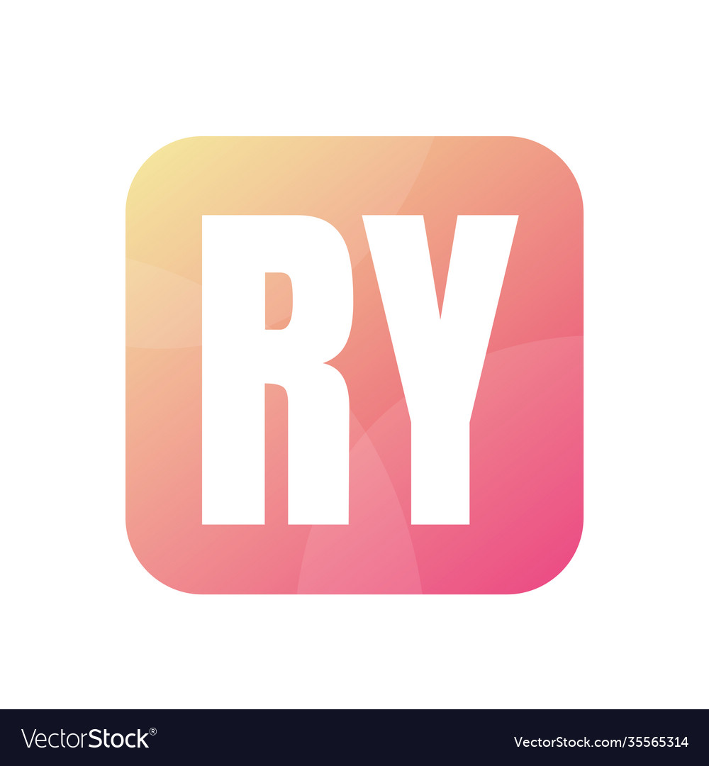 Ry letter logo design with simple style