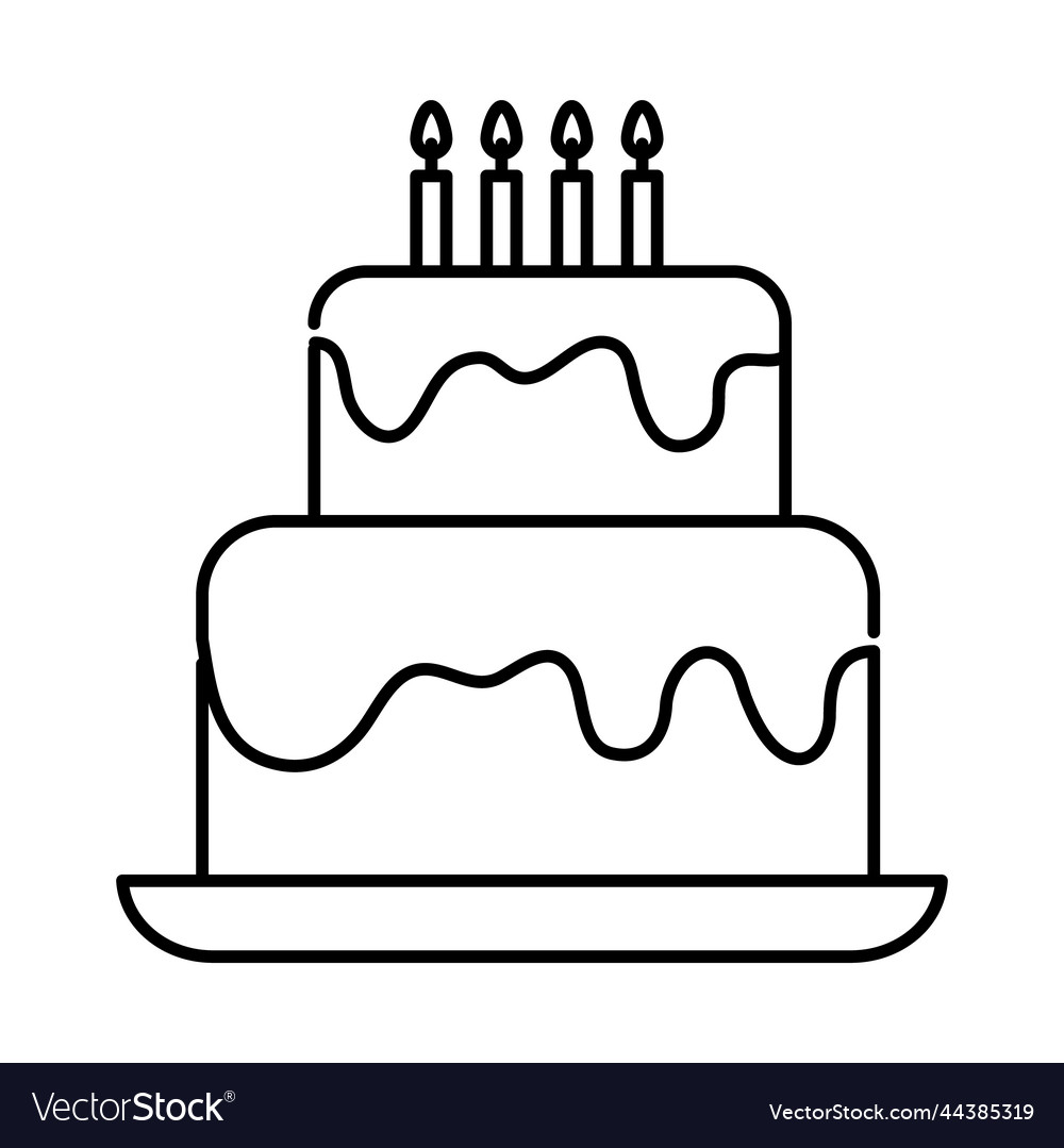 Birthday cake icon Royalty Free Vector Image - VectorStock